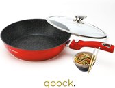 CF Cooking© | Professional Line Wok pan | 30cm | Retro Red Edition | Inductie | Afneembare handgreep | FWD30