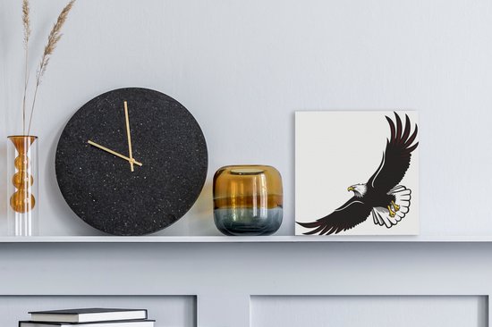 Toile Peinture Illustration d'un Aigle qui s'envole - 20x20 cm - Décoration murale