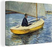 Canvas Schilderij De gele boot - Schilderij van Gustave Caillebotte - 40x30 cm - Wanddecoratie