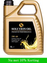 Motorolie | Solution Oil Premium Performance 5W40 LL | 5 Liter | Brandstofbesparende Motorolie