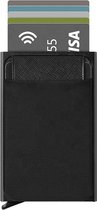 Hueves® Luxe Portemonnee Heren Dames - RFID Blocking pasjeshouder - Textiel opbergvak - Zwart