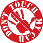 Don't touch my car sticker - Auto stickers - Laptop sticker - Auto accessories - Sticker volwassenen - 14 x 14 cm Rood