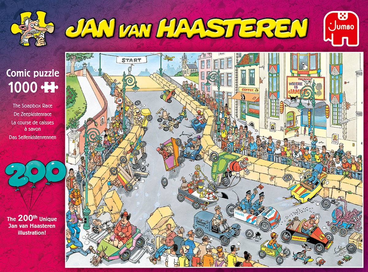 het is mooi reactie deken Jan van Haasteren 200ste Legpuzzel - Zeepkisten Race - 1000 stukjes - Puzzel  | bol.com