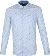 New Zealand Auckland - Overhemd Malte Brun Lichtblauw - L - Heren - Regular-fit