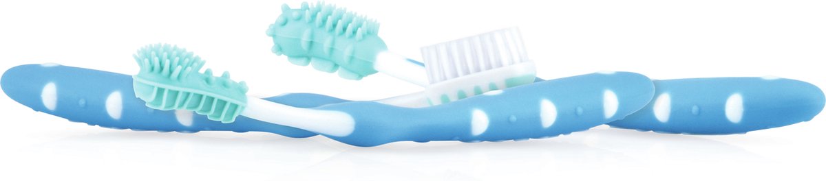 Goedkoopste Nuby Tandenborstelset Blauw 3m 3 stuks