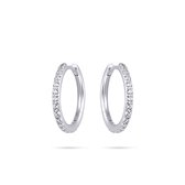 Gisser Jewels - Oorringen KCK2/20 - gerhodineerd sterling zilver - met zirconia stenen - 2 x 20 mm