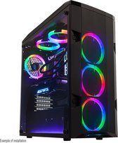 GAME HERO® Geance Gaming PC Behuizing Zijpaneel Van Gehard Glas RGB - 2 x USB 3.0 - 4 x 120mm RGB Case Fans