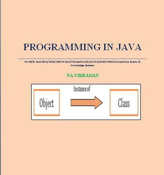 PROGRAMMING IN JAVA (ebook), Na.VIKRAMAN | 1230005405824 | Boeken | bol.com
