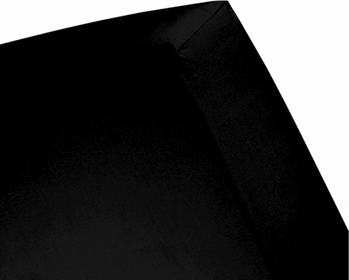 Damai - Hoeslaken (tot 25 cm) - Double Jersey - 80/90 x 200/210/220 - 100 x 200 cm - Black