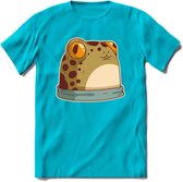 Kikkker vriend T-Shirt Grappig | Dieren reptielen Kleding Kado Heren / Dames | Animal Skateboard Cadeau shirt - Blauw - L