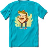Valentijn kikker T-Shirt Grappig | Dieren Valentijnsdag Kleding Kado Heren / Dames | Animal Skateboard Cadeau shirt - Blauw - L