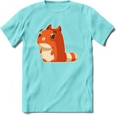 Schattige katten hypnose T-Shirt Grappig | Dieren poes Kleding Kado Heren / Dames | Animal Skateboard Cadeau shirt - Licht Blauw - S