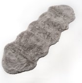 Schapenvacht - Decoratiekleed - Vloerkleed - Imitatie - 60 x 180 cm - Grijs
