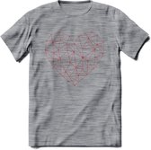 Hart - Valentijn T-Shirt | Grappig Valentijnsdag Cadeautje voor Hem en Haar | Dames - Heren - Unisex | Kleding Cadeau | - Donker Grijs - Gemaleerd - M
