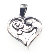 Vriendschapshartje® Ouder kind hanger in hart zilver