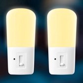 2 stuks MS LED Nachtlampje Stopcontact - Dimbare Nachtlampjes met Sensor - Nachtlampje Babykamer -Volwassenen & Slaapkamer - Nacht Lamp - Dag en Nacht Sensor - Kinderen & Baby - Wa