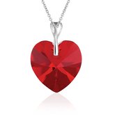 Montebello Ketting Mila HZ568 - Swarovski® Hart - 925 Zilver Gerhod. - Ø18mm - 50cm