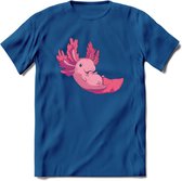 Schattig Axolotl T-Shirt Grappig | Dieren amfibieën Kleding Kado Heren / Dames | Animal Cadeau shirt - Donker Blauw - XL