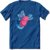 Schattig Axolotl T-Shirt Grappig | Dieren amfibieën Kleding Kado Heren / Dames | Animal Cadeau shirt - Donker Blauw - 3XL