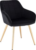 Polaza-Home® Eetkamerstoel – Design Stoelen – Kuipstoel - Stoel – Stoelen - Stoelen Eetkamerstoelen - Zwart/Goud