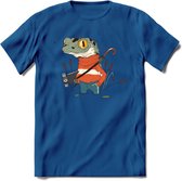 Casual kikker T-Shirt Grappig | Dieren reptiel Kleding Kado Heren / Dames | Animal Skateboard Cadeau shirt - Donker Blauw - XL