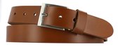 Leren Riem Heren/Dames | 3.5cm breed | Riemmaat: 85cm (totale lengte: 100cm) | 100% echt leer | Nikkelvrije gesp | Kleur: cognac