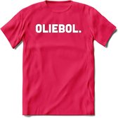 Oliebol - Snack T-Shirt | Grappig Verjaardag Kleding Cadeau | Eten En Snoep Shirt | Dames - Heren - Unisex Tshirt | - Roze - M