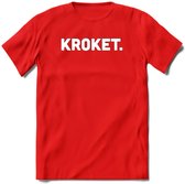 Kroket - Snack T-Shirt | Grappig Verjaardag Kleding Cadeau | Eten En Snoep Shirt | Dames - Heren - Unisex Tshirt | - Rood - XL