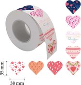Valentijn - Moederdag Sluitsticker - Sluitzegel - Hart - 40 stuks - 8 assorti  | Valentijnsdag stickers - Envelop | Hartjes / Harten | Envelop | Cadeau - Gift | Chique inpakken
