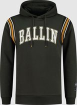 Ballin Amsterdam -  Heren Slim Fit   Hoodie  - Groen - Maat S