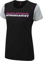 Womens Strong & Sexy T-Shirt Black - Hot Pink (MPLTS486) L