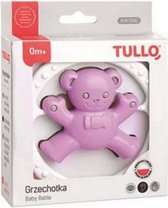 Tullo  teddybeer rammelaar- roze/grijs- 0m+ 0+ manden
