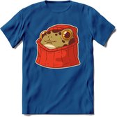 Hoodie frog T-Shirt Grappig | Dieren kikker Kleding Kado Heren / Dames | Animal Skateboard Cadeau shirt - Donker Blauw - XL