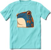 Koele kikker T-Shirt Grappig | Dieren reptielen Kleding Kado Heren / Dames | Animal Skateboard Cadeau shirt - Licht Blauw - M