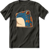 Koele kikker T-Shirt Grappig | Dieren reptielen Kleding Kado Heren / Dames | Animal Skateboard Cadeau shirt - Donker Grijs - M