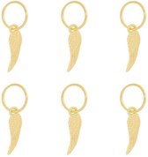 Haarringen Bedel Wings Goud 6 Stuks Haar Ringen Vleugel Vlecht Dreads Hair Rings Gold