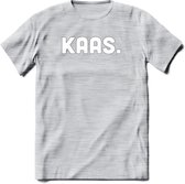 Kaas - Snack T-Shirt | Grappig Verjaardag Kleding Cadeau | Eten En Snoep Shirt | Dames - Heren - Unisex Tshirt | - Licht Grijs - Gemaleerd - S