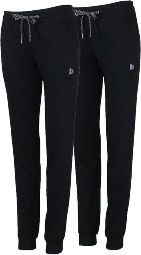 Lot de 2 pantalons de survêtement Donnay avec élastique - Pantalons de sport - Femme - Taille XXL - Zwart