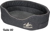 TYROL ovale schuimmand, voor grote / middelgrote honden, comfortabel slapen, modern design Yellowstone, grijs, maat L, afm. 80x56 cm
