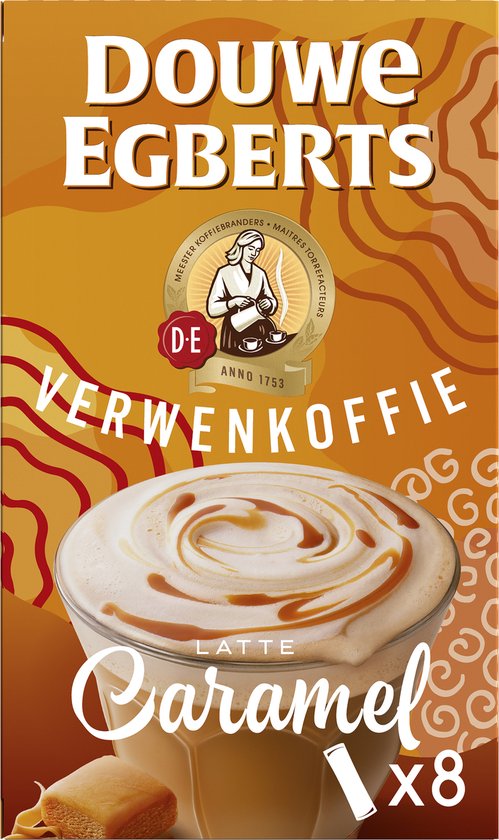 Douwe Egberts Verwenkoffie Latte Caramel Oploskoffie - 5 x 8 zakjes - Douwe Egberts