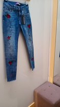 Jeans for dames - jeans met print - damesjeans - bloemen afdrukken - PotenzaMode