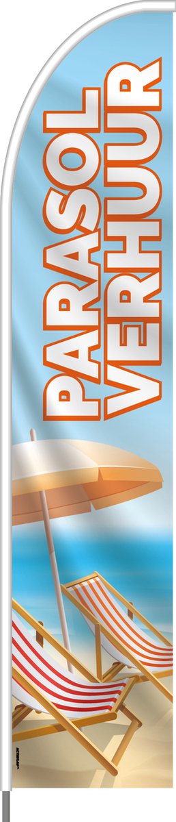 Beachflag - Parasolverhuur - Vlag + Hengelsysteem + Draagtas - Actievlag.nl