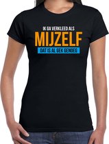 Verkleed als mijzelf verkleed t-shirt / outfit zwart voor dames - carnaval / feest shirt kleding / kostuum 2XL