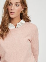 Vila VIRIL O-NECK LS KNIT TOP - Misty Rose Rose