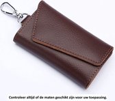 Koffie Bruin Leren sleutel etui met sleutelring - Echt Lederen beschermhoes - Key Wallet - Portemonnee - Coffee Brown