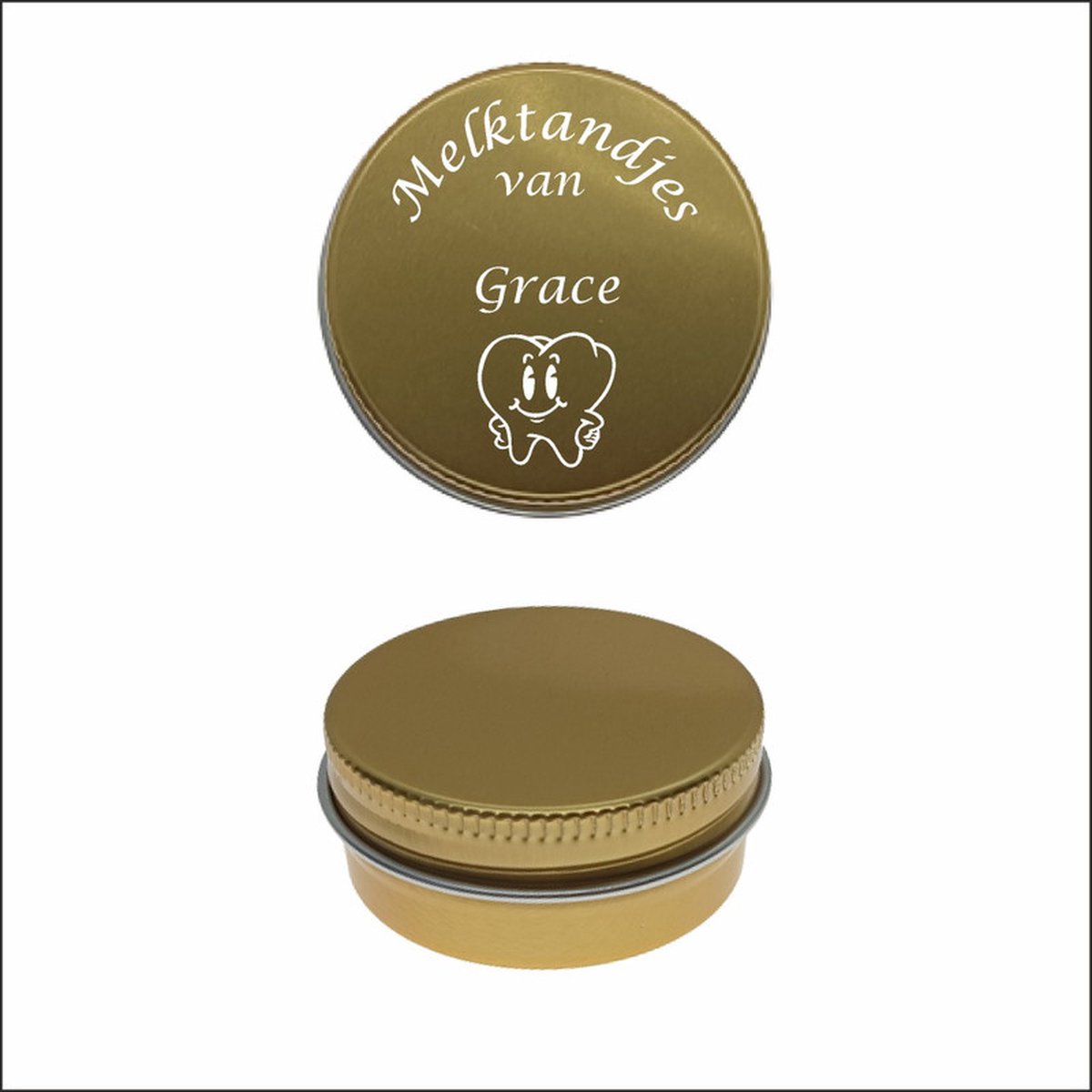 Goedkoopste Melktanden Blikje Met Naam Gravering - Grace