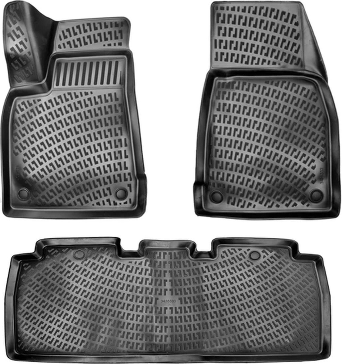 Rizline 3D rubberen matten automatten vloermatten compatibel met Tesla Model X 2015-Heden precies Premium 3D originele pasvorm-rubberen zwart (valentijn cadeautje voor haar en hem - vrouw en man)