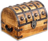 Schatkist groot 20x15x15cm schatkist hout massief bruin schatkist