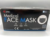 Calle Ocho® 4 laags Medische mondkapjes type 2R - Type IIR Mondkapje - Type IIR Mondmaskers - Type IIR - Zwart - 100 Stuks - Wegwerp