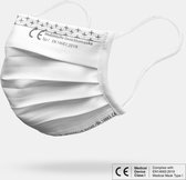 Supreme Medisch Mondkapje CE Logo Wit (met EN 14683 print) | Wasbaar | Milieuvriendelijk | Biologisch katoen | Tot 30 keer wasbaar M ()
